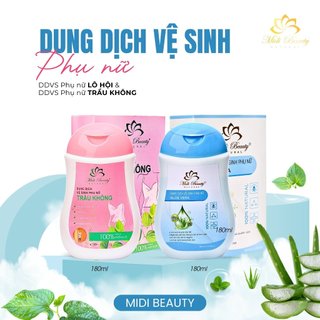 Dung dịch vệ sinh trầu không 180ml&dung dịch vệ sinh chiết xuất lô hội-lá trầu không-bạc hà 180ml midi beauty