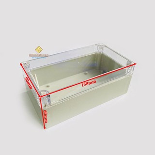Hộp nhựa 158x90x60mm chống ẩm nắp trong suốt