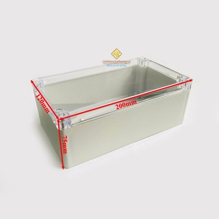 Hộp nhựa 200x120x75mm chống ẩm nắp trong suốt