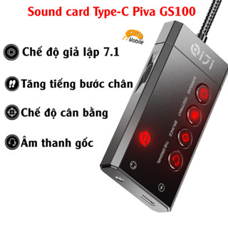 Sound card Piva GS100 GS200 Card âm thanh TypeC có mic chuyên game xem phim nghe nhạc dành cho điện thoại, máy tính bảng