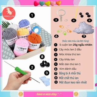 Bộ Đan Len 9 Món Người Mới tặng kèm BÔNG BI NHỒI THÚ 