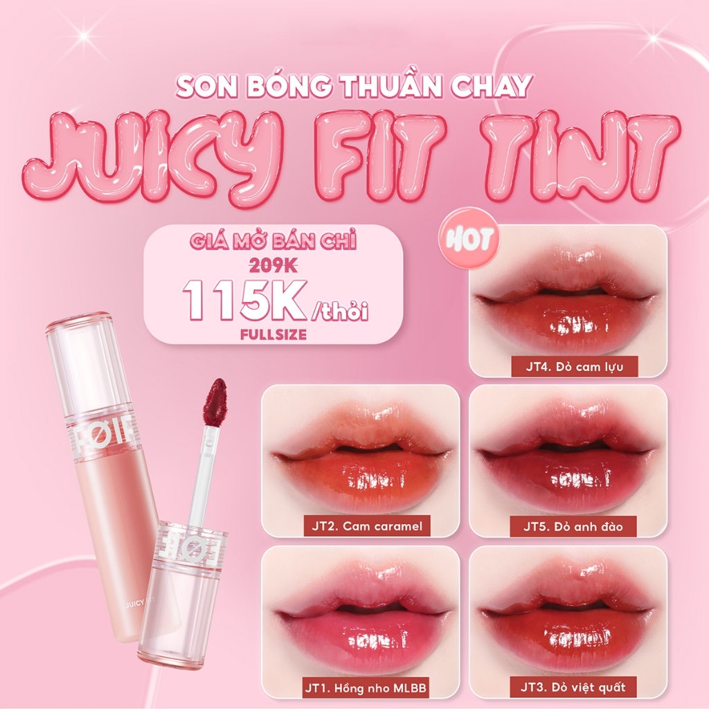 Son Tint Bóng Thuần Chay, Ẩm Mọng, Bền Màu FOIF Juicy Fit Tint 3g | BigBuy360 - bigbuy360.vn