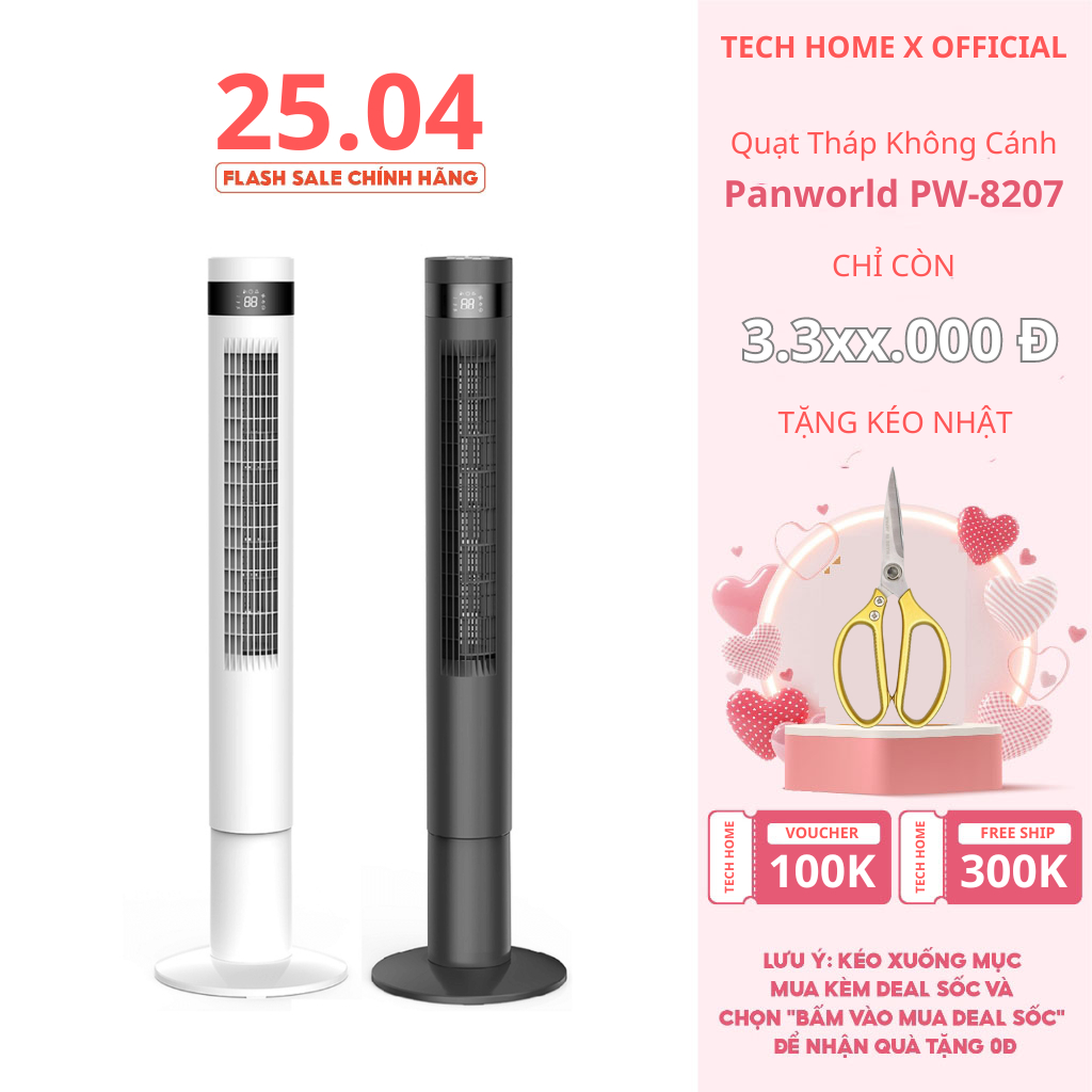 [Chính Hãng] Quạt tháp Panworld PW-8207 (B-W) - Thương hiệu Thái Lan - 2 năm BH