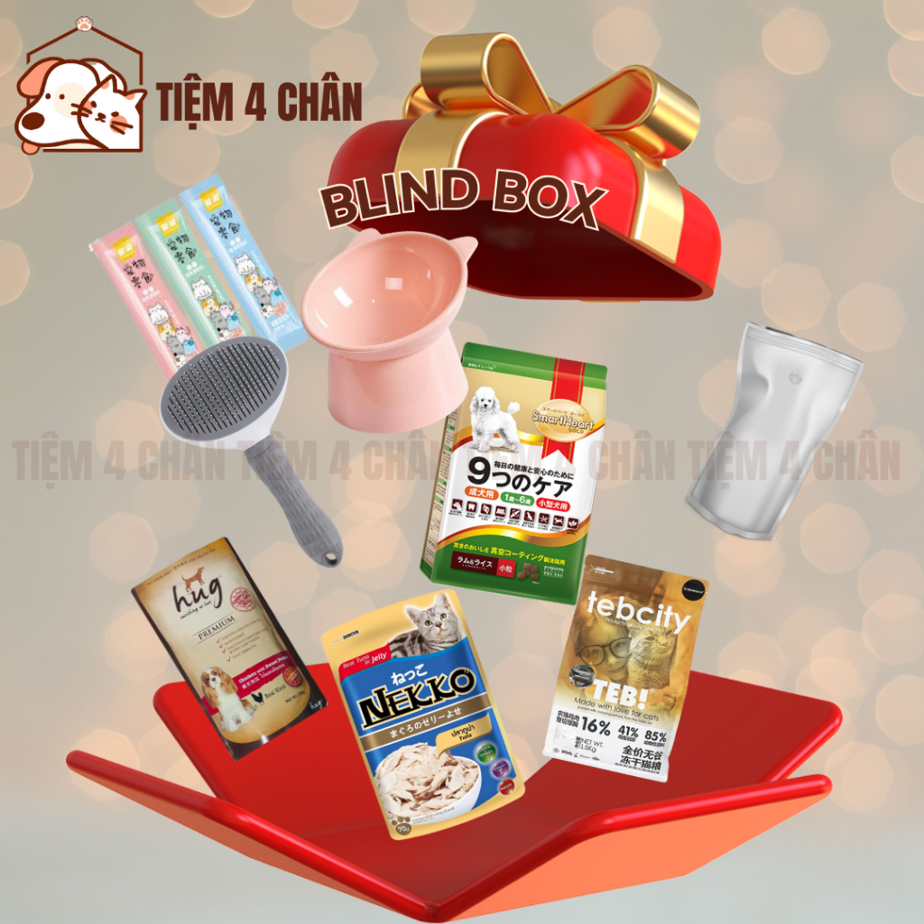Lucky box/gacha/blind box/hộp mù đồ cho thú cưng chó mèo ngẫu nhiên - Tiệm 4 chân