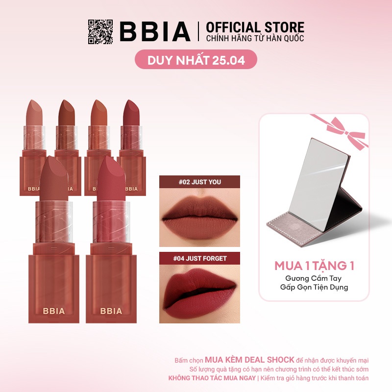 Son Thỏi Lì Bbia Last Powder Lipstick (6 màu) 3.5g