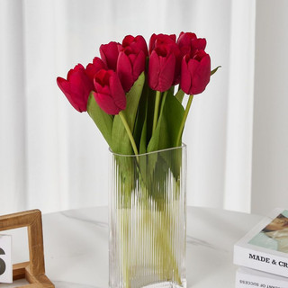 (BỀN ĐẸP-DẺO) HOA TULIP / HOA ZUM phụ kiện chụp ảnh siêu xinh. hoa giả cắm lọ decor shop, trang trí nhà cửa bàn làm việc
