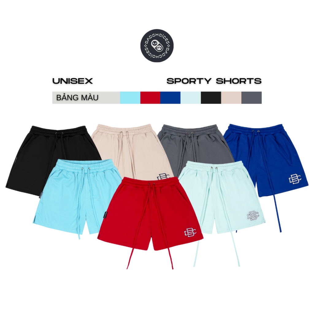 Bad Choices | Quần Shorts đùi thun mè thể thao MenSwear thêu chữ