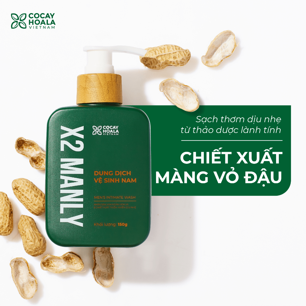 Dung Dịch Vệ Sinh Nam Cỏ Cây Hoa Lá X2 Manly 150gr Làm Sạch Vùng Kín Nhẹ Nhàng