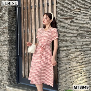Đầm thiết kế cổ tròn eo thắt nơ dàng xoè bemine mt8949