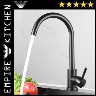 Vòi Rửa Bát Đĩa Nóng Lạnh, Vật Liệu Inox SUS304 Nano Đen, Có Thể Xoay 360 Độ Cao Cấp Dáng Tròn