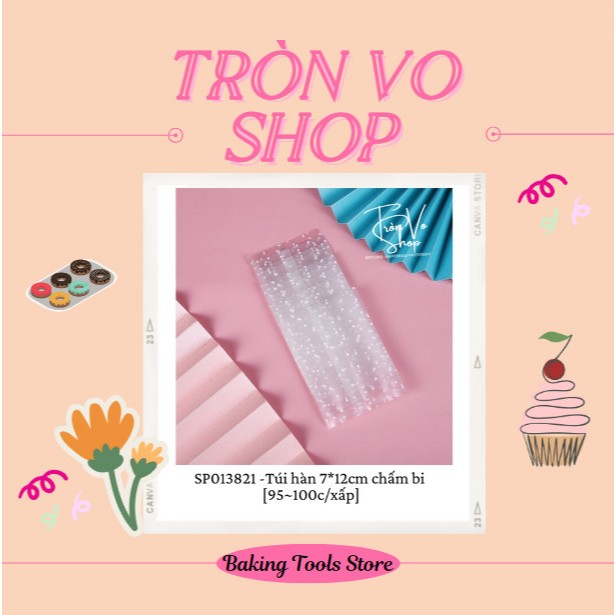 Túi hàn 7*12cm - Chấm bi trắng [96 ~100c/xấp]