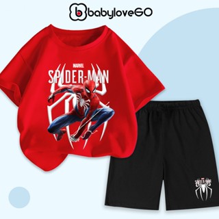 Bộ bé trai MAVEL 2025 quần áo siêu nhân cho bé BabyloveGO in hình siêu anh hùng chất thun cotton AQ-SPM-MV09