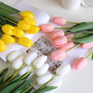 (CAO CẤP) HOA TULIP, Hoa Rum Calla Lily NHIỀU MÀU SĂC ĐẸP bằng cao su như thật trang trí chụp ảnh