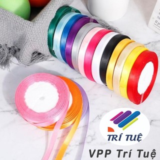 [HCM] Ruy Băng Vải Lụa Trơn 1cm Dài 22m - Phụ Kiện Handmade, Trang Trí Hộp Quà Tặng, Túi Quà, Làm Nơ - VPP Trí Tuệ
