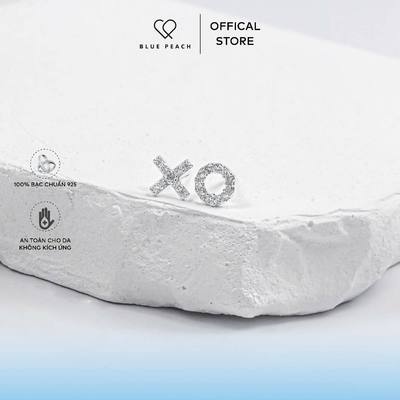 Khuyên Tai Bạc 925 Blue Peach X - O KT5011