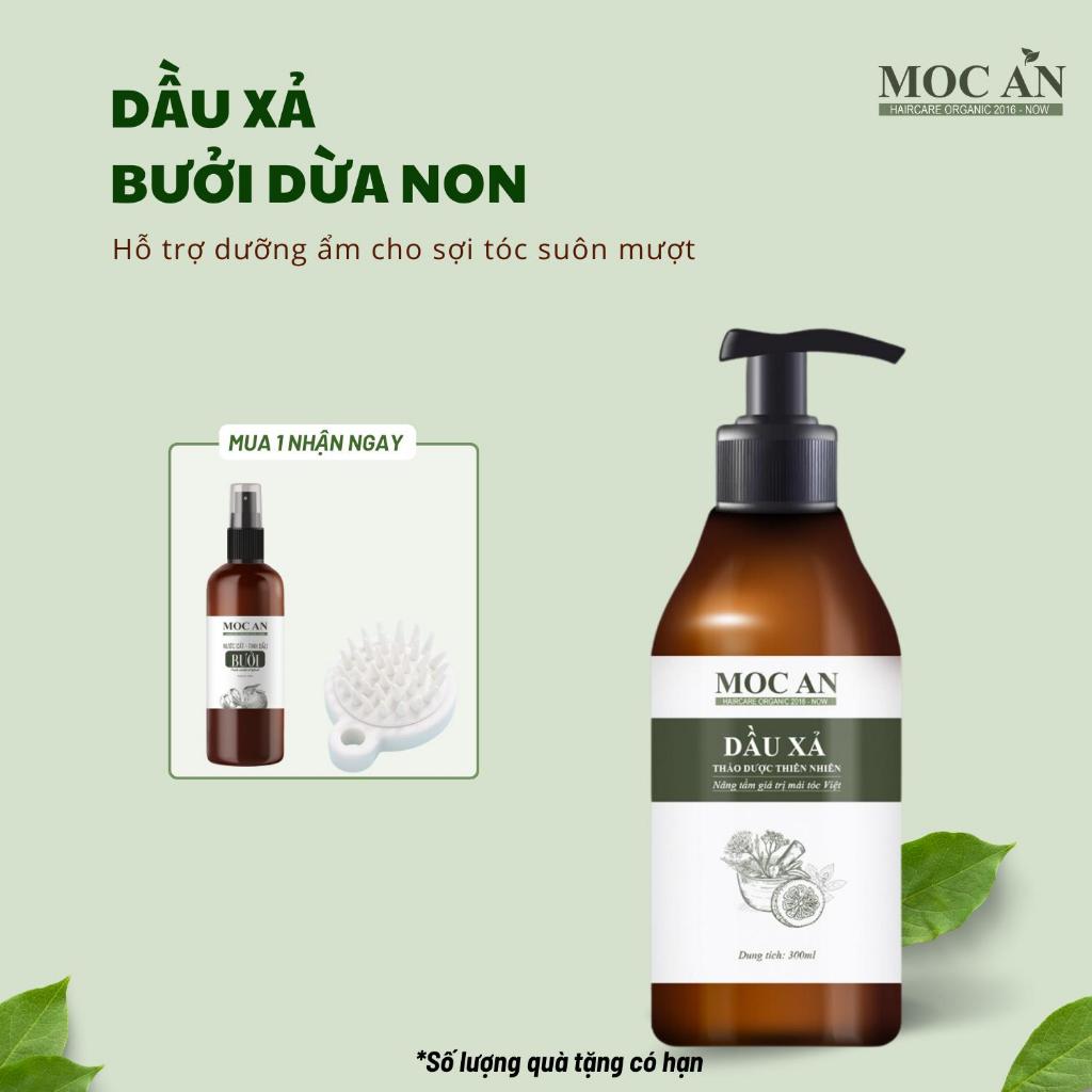 Dầu Xả Dừa Bưởi Non 300ml Mộc Ân Haircare dành cho tóc gãy rụng/tóc hư tổn, dưỡng ẩm bóng mượt