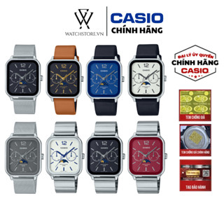 Đồng Hồ Nam/Nữ Casio Moonphase MTP-M305 Quartz Mặt Kính Khoáng 34mm Chống Nước Vỏ Kim Loại Không Gỉ Chính Hãng
