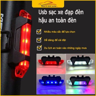 Usb sạc xe đạp đuôi đèn cảnh báo đêm, đèn hậu xe đạp thể thao siêu sáng cảnh báo đi đêm an toàn