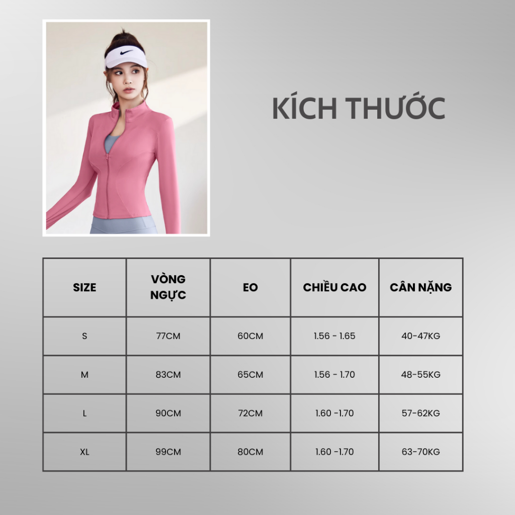 Áo Khoác Nữ Tập Gym Yoga Ôm Body Tôn Dáng Kéo Khóa, Chất Liệu Co Giãn Bền Bỉ, Thấm Hút Mồ Hôi, Không Phai Màu Khi Giặt | BigBuy360 - bigbuy360.vn