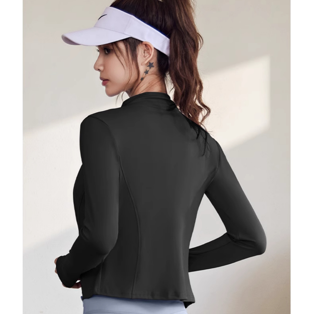 Áo Khoác Nữ Tập Gym Yoga Ôm Body Tôn Dáng Kéo Khóa, Chất Liệu Co Giãn Bền Bỉ, Thấm Hút Mồ Hôi, Không Phai Màu Khi Giặt | BigBuy360 - bigbuy360.vn