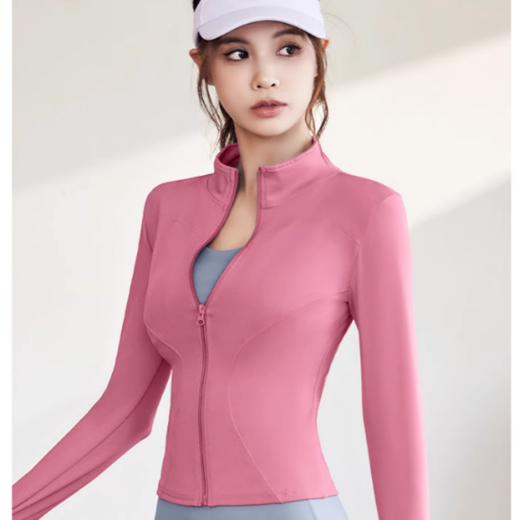 Áo Khoác Nữ Tập Gym Yoga Ôm Body Tôn Dáng Kéo Khóa, Chất Liệu Co Giãn Bền Bỉ, Thấm Hút Mồ Hôi, Không Phai Màu Khi Giặt | BigBuy360 - bigbuy360.vn