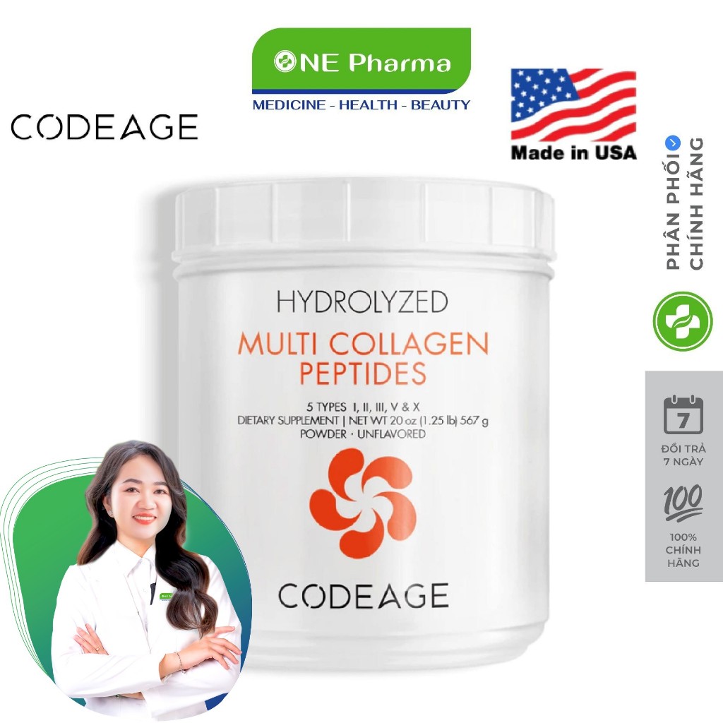 Collagen Bột Thủy Phân Multi Collagen Peptides Codeage Giúp Trẻ Hóa Toàn Diện 567g