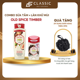 COMBO Sữa Tắm và Lăn Khử Mùi Old Spice Timber