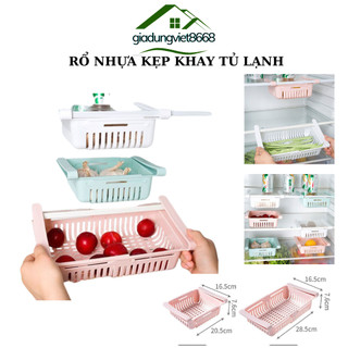 Rổ Nhựa Vuông Hình Chữ Nhật Gài Kệ Tủ Lạnh Tiện Dụng - Khay nhựa chữ nhật - Khay nhựa đựng đồ - Đựng trái cây - Rau củ