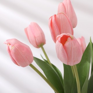 (siêu xinh) HOA TULIP phụ kiện trang trí chụp ảnh màu trắng, đỏ, vàng, hồng. HOA RUM giả cắm lọ decor bàn, cửa hàng