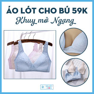 Áo lót cho con bú 59k khuy mở ngang | vải cotton thêu | mềm mại | hàng trung quốc