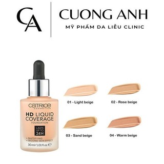 Kem nền Catrice kiềm dầu Catrice HD 24h Liquid Coverage Foundation che phủ hoàn hảo