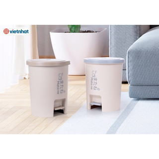 Bật rác tròn cao cấp hokori 6L/12L, thùng rác đạp chân tròn mã 8068, 8069