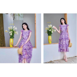 Váy lụa tơ bèo tầng size S