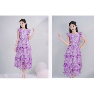 Váy lụa tơ bèo tầng size S