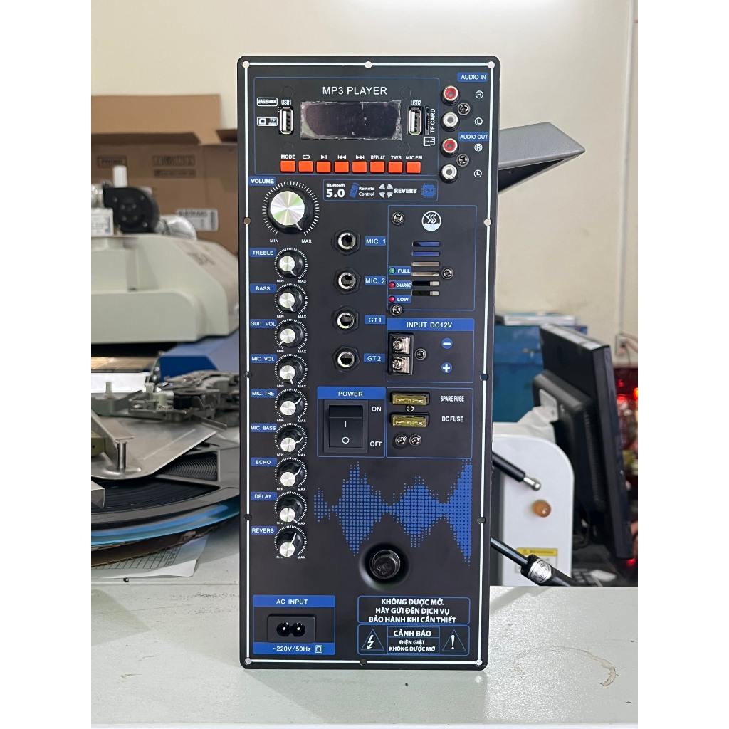 Mạch loa kéo công suất lớn DSP15 Echo Reverb Chống hú kích thước 14.5x35