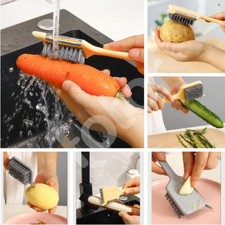 [FREESHIP] DỤNG CỤ BÀN CHẢI CHÀ RỬA RAU CỦ KÈM DAO BÀO ĐA NĂNG (12342, LM)