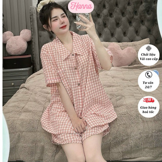 Bộ đồ ngủ pijama mặc nhà cho nữ hot trend 2023, đồ ngủ cute dễ thương quần đùi áo ngắn tay free size đến 60 kg