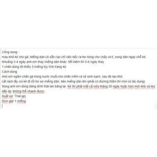 Miếng Dán Ké Chậu, hết lậu đế cho gà