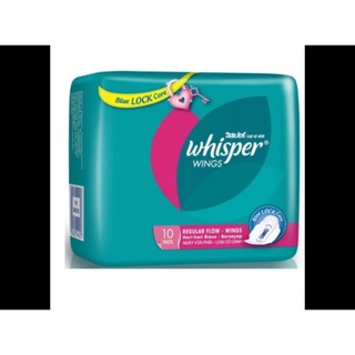   23cm -10 Miếng Gói  Combo 6 Gói Băng Vệ Sinh Whisper 10 Miếng Gói Mặt Lưới Có Cánh Cho Ngày Thường - Hsd Mới 