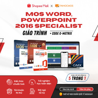 Sách - Combo Sách Ôn Thi 2 Môn MOS Word, Powerpoint 2016 Specialist
