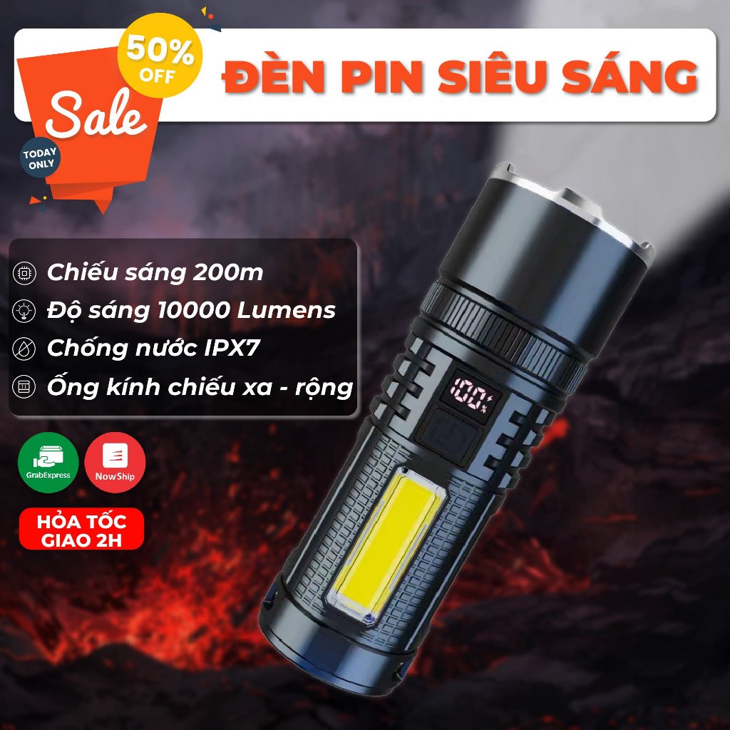 Đèn Pin Cầm Tay Siêu Sáng Chiếu Sáng