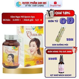 Sâm Ngọc Nữ Queen Spa DƯỢC PHẨM 24H MC Tăng Cường Nội Tiết Tố Nữ, Hạn Chế Sự Lão Hóa Da Hộp 30 Viên