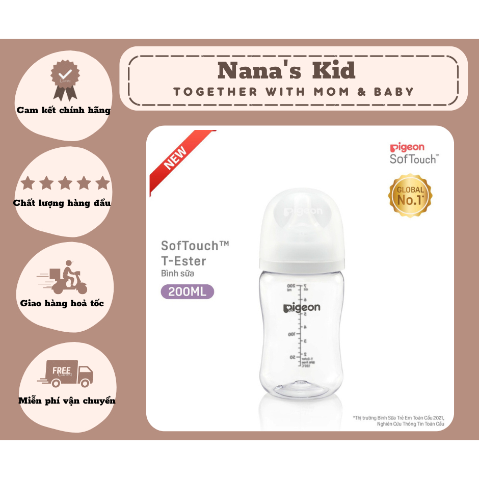 Bình Sữa Softouch T-Ester Plus Thế Hệ III PIGEON 300ml