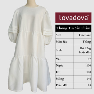 Đầm baby doll trắng vải linen xước HỞ LƯNG BUỘC DÂY 