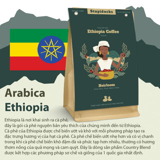 Cà phê hạt rang Arabica heirloom Ethiopia Coffee Country Blend Series- Stupiducks Specilaty Coffee
