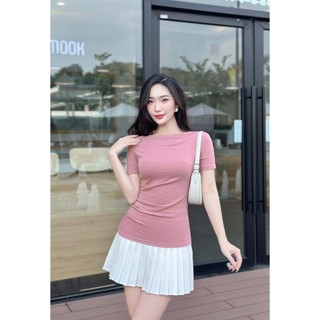 Áo Kiểu Nữ Cổ Thuyền Tay Ngắn Dáng Ôm Sexy Mặc Được 4 Kiểu CS32, CT JEANS