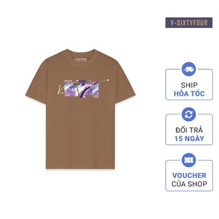 Áo Thun Nam Oversize Màu Cacao. Cocoa Color Oversize Men's T-shirt V-SIXTYFOUR V64- 124MN3023F1230