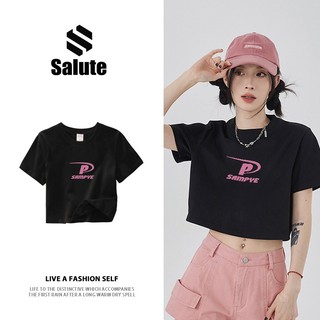 Áo phông Baby Tee nữ Salute local brand  100% cotton fashion đen Kiểu ngắn áo thun outerity Y1031