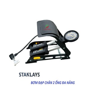 Bơm Hơi Đạp Chân Đa Năng Mini Cho Ô Tô xe máy STANLAY  2 ống