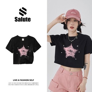 Áo phông Baby Tee nữ Salute local brand  100% cotton mùa hè fashion đẹp đen Kiểu ngắn áo thun outerity Y1044